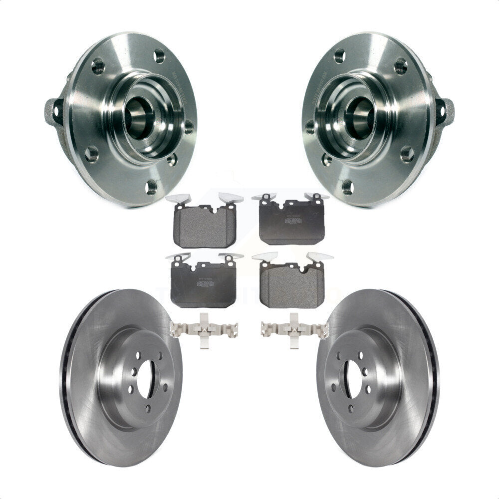 Hub Bearing Brake Rotor & Pad Front Kit For BMW 335i xDrive 435i Gran Coupe 340i