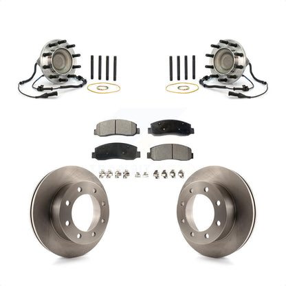Hub Bearing Assembly Disc Brake Rotor & Pads Front Kit For Ford F-450 Super Duty