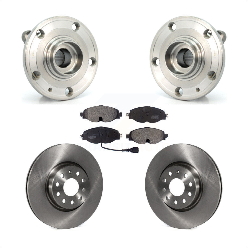 Hub Bearing Assembly Disc Brake Rotors And Pads Front Kit For Volkswagen Passat