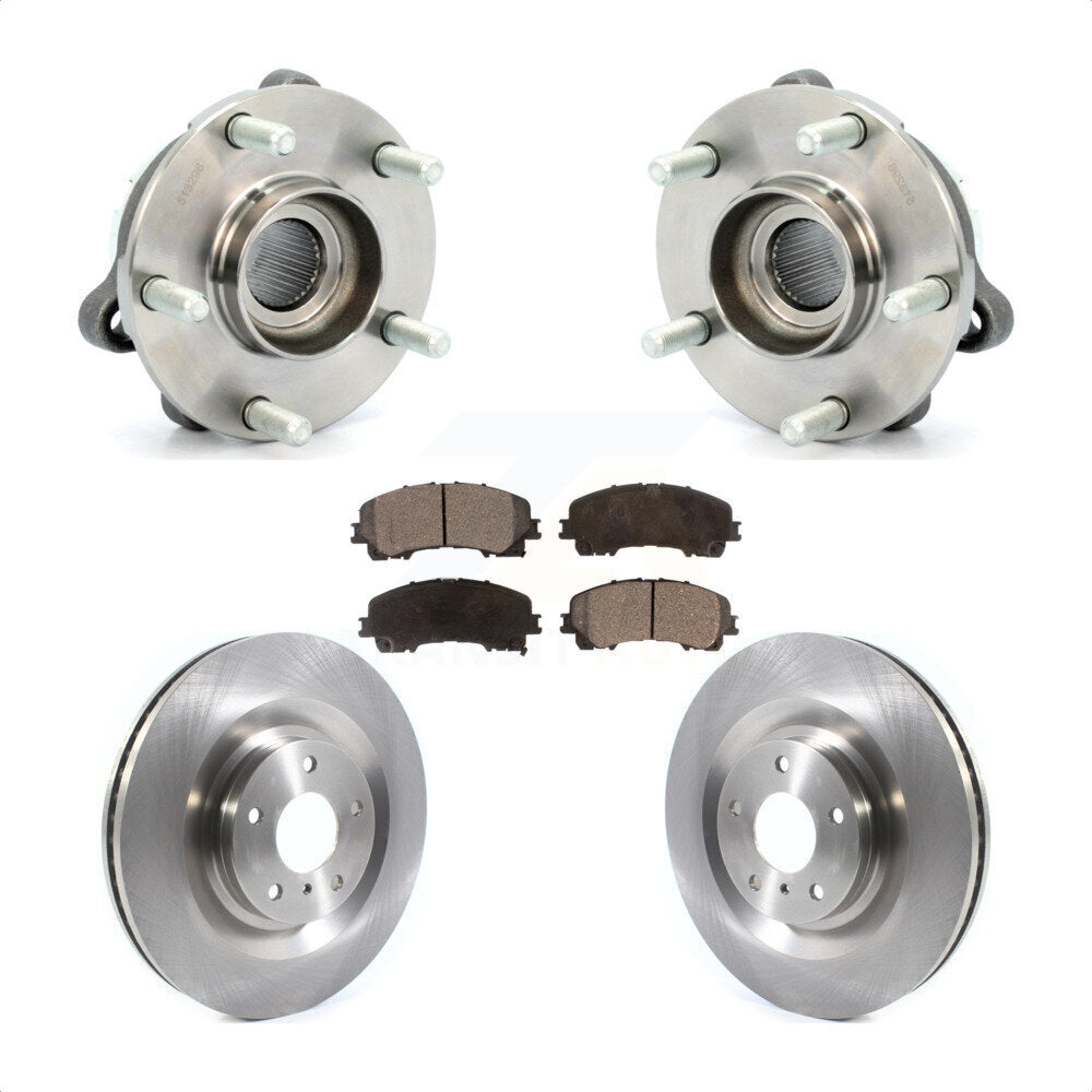 Hub Bearing Assembly Disc Brake Rotor Pads Front Kit For 2019-2021 INFINITI QX50