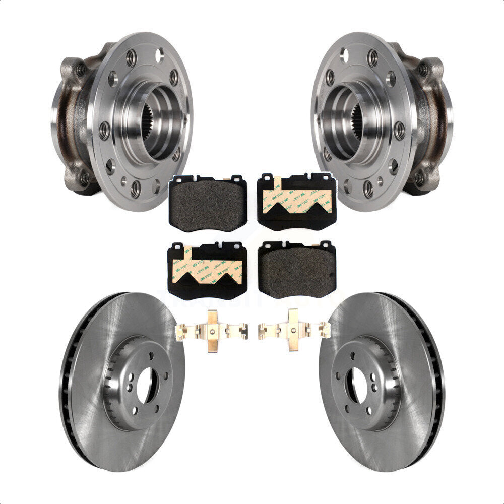 Hub Bearing Assembly Disc Brake Rotor Pads Front Kit For Mercedes-Benz C300 C400