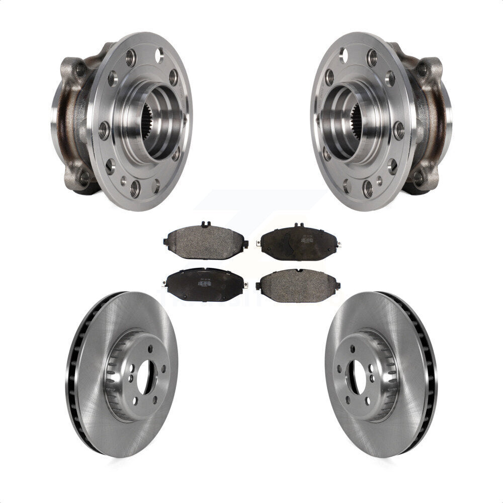 Hub Bearing Disc Brake Rotor Pads Front Kit For 2015-2021 Mercedes-Benz C300 AWD