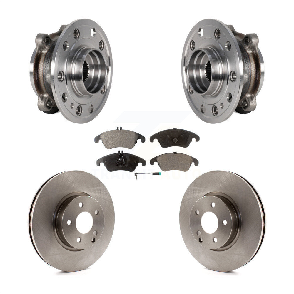 Hub Bearing Assembly Brake Rotor & Pad Front Kit For 2017 Mercedes-Benz E400 AWD