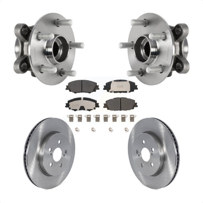 Hub Bearing Assembly Brake Rotor & Pads Front Kit For Toyota Corolla Prius Prime