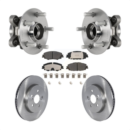 Hub Bearing Assembly Brake Rotor & Pads Front Kit For Toyota Corolla Prius Prime