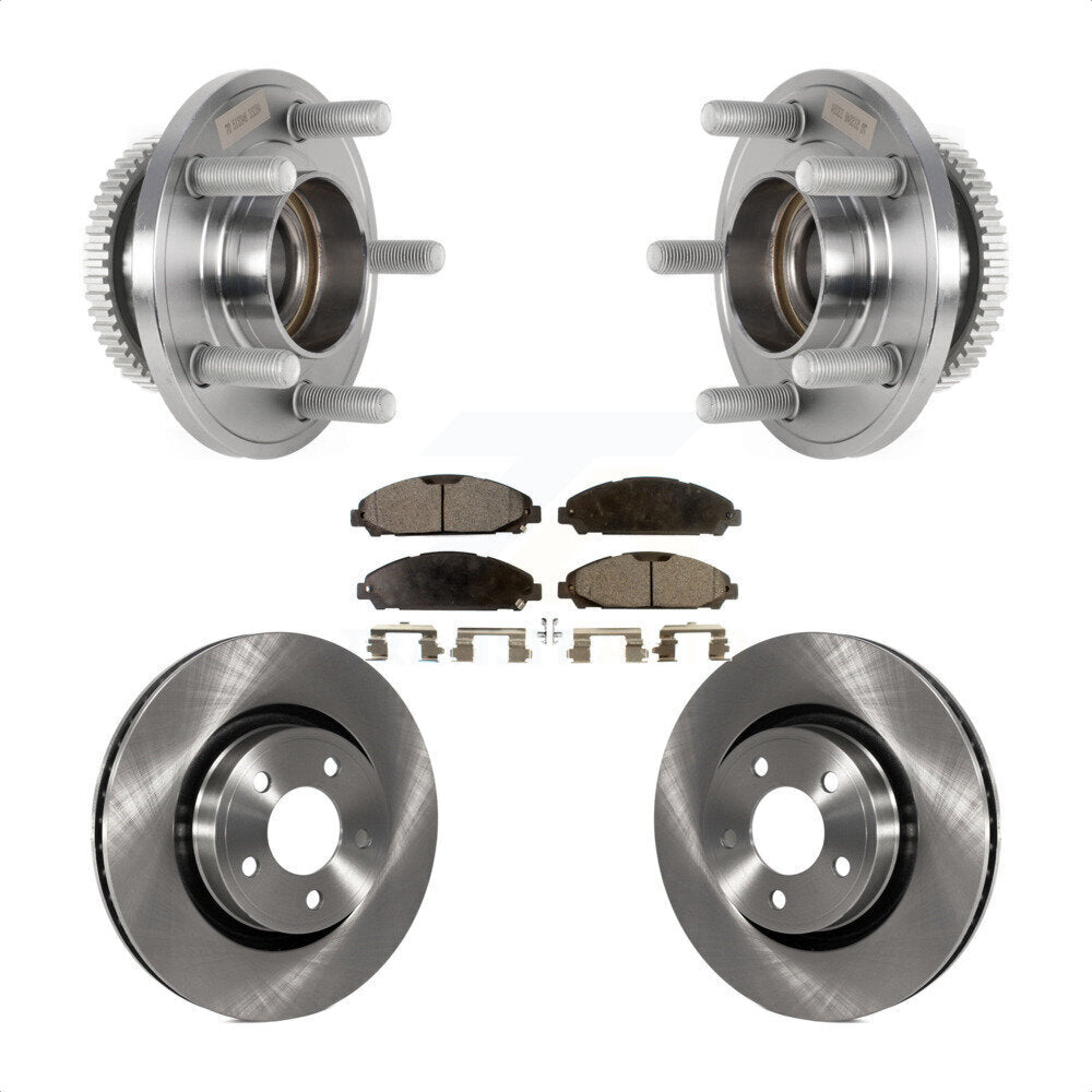 Hub Bearing Assembly Disc Brake Rotors And Pads Front Kit For Ford Mustang