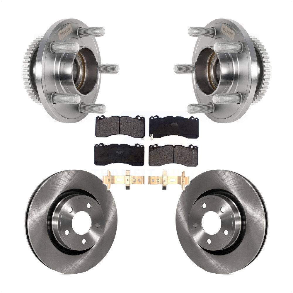 Hub Bearing Brake Rotor Pads Front Kit For 15 Ford Mustang V6 With Brembo Brakes