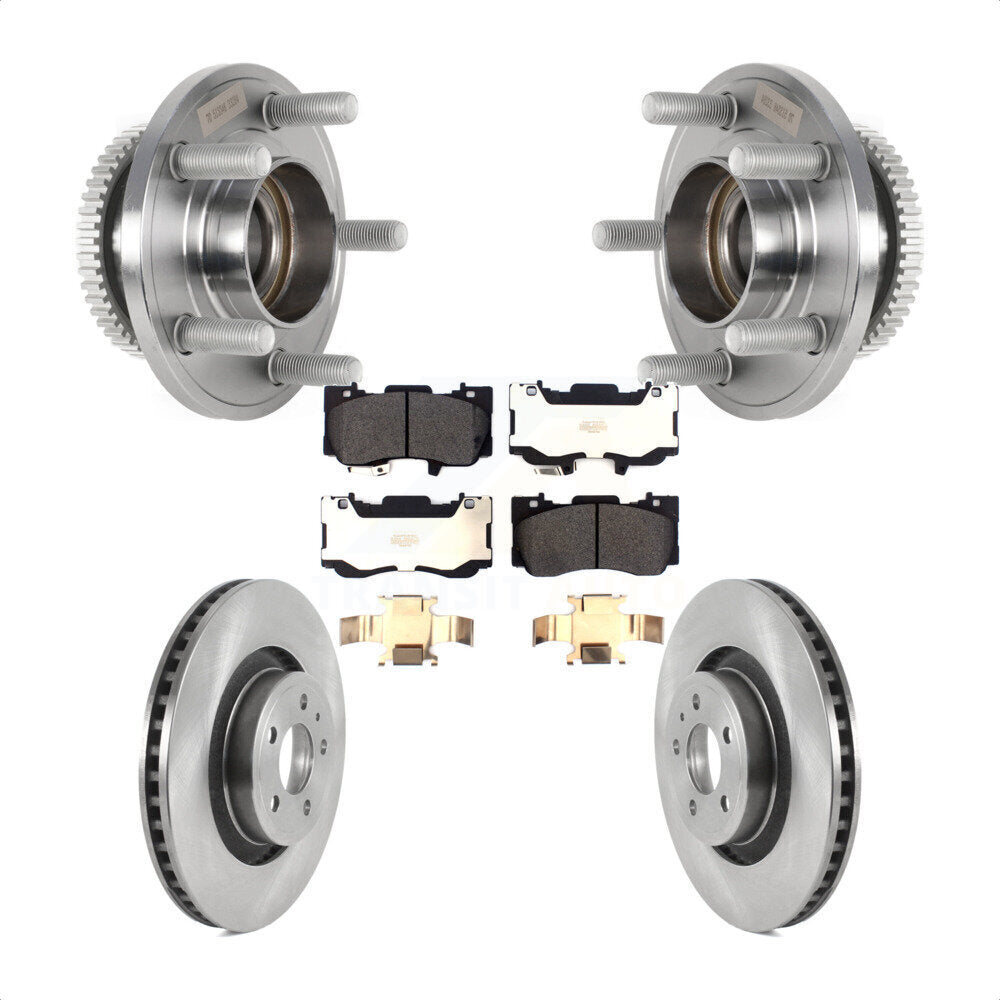 Hub Bearing Assembly Disc Brake Rotors And Pads Front Kit For Ford Mustang