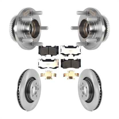 Hub Bearing Assembly Disc Brake Rotors And Pads Front Kit For Ford Mustang