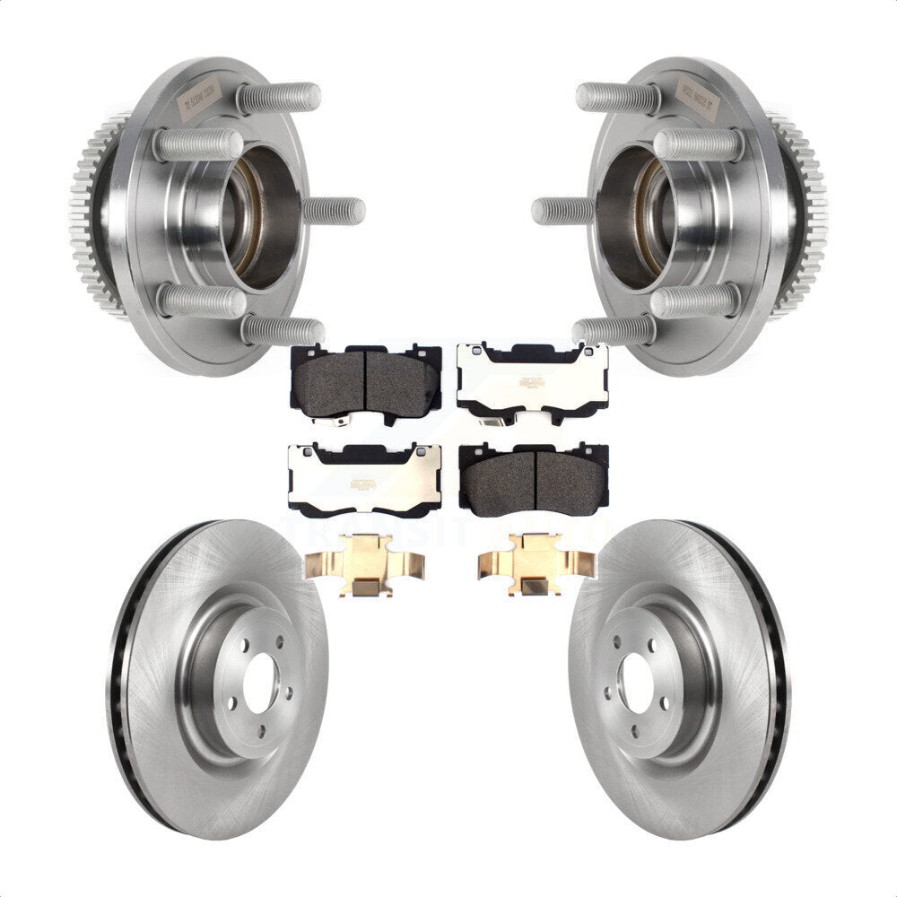 Hub Bearing Assembly Disc Brake Rotors And Pads Front Kit For Ford Mustang