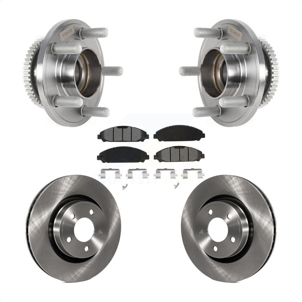 Hub Bearing Assembly Disc Brake Rotors And Pads Front Kit For Ford Mustang