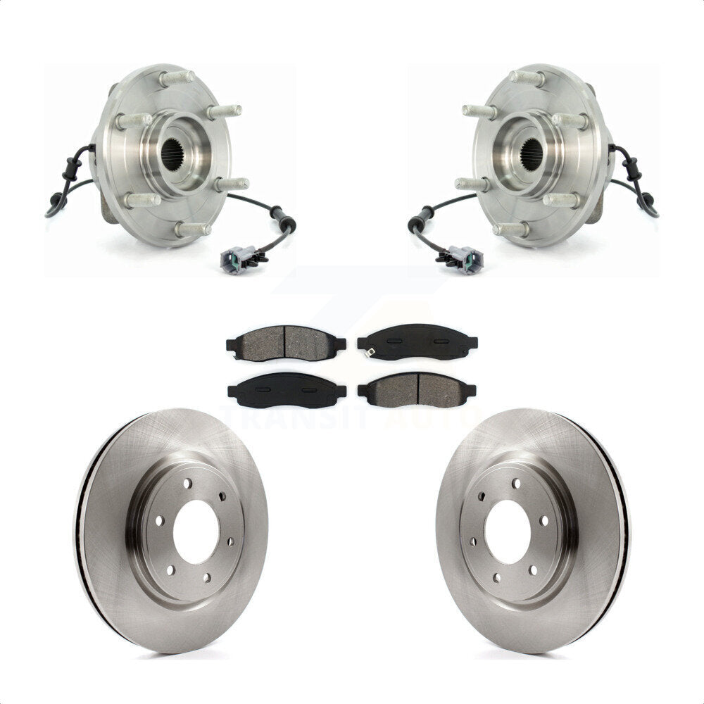 Hub Bearing Assembly Brake Rotor Pads Front Kit For 2007 Nissan TITAN From 04 07