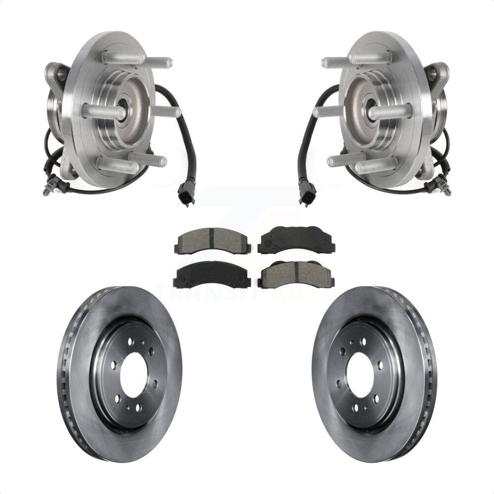 Hub Bearing Brake Rotor Pads Front Kit For Ford Expedition Lincoln Navigator 4WD