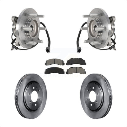 Hub Bearing Brake Rotor Pads Front Kit For Ford Expedition Lincoln Navigator 4WD