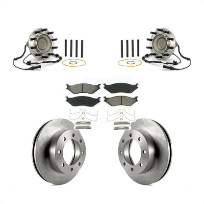 Hub Bearing Brake Rotor Pads Front Kit For 2005-2009 Ford F-450 Super Duty 4 X 2
