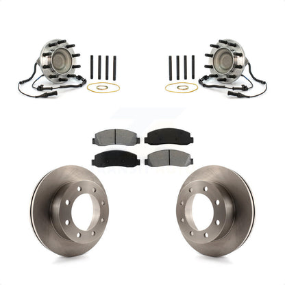 Hub Bearing Assembly Disc Brake Rotor & Pads Front Kit For Ford F-450 Super Duty