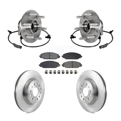 Hub Bearing Brake Rotor & Pads Front Kit For Ram 1500 Without 22" Factory Wheels