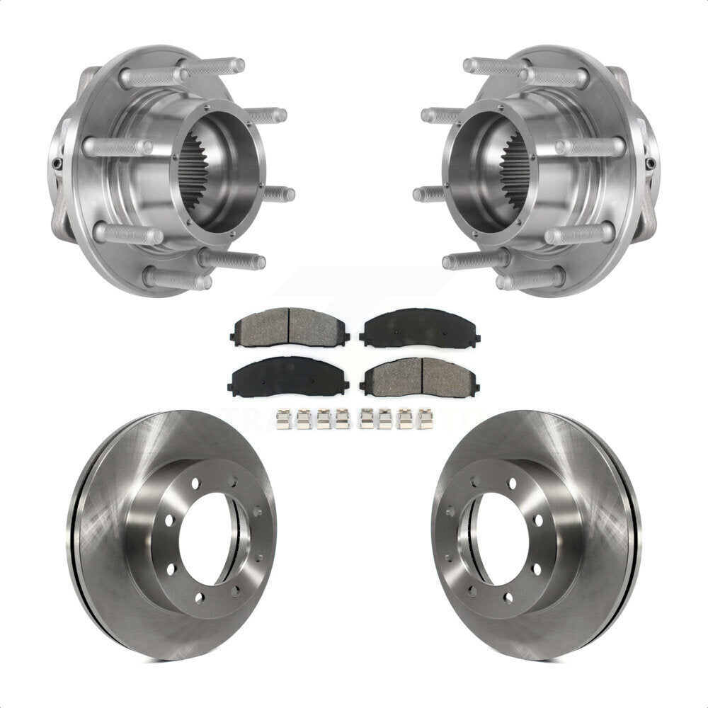 Hub Bearing Disc Brake Rotor & Pad Front Kit For Ford F-350 Super Duty F-250 4WD