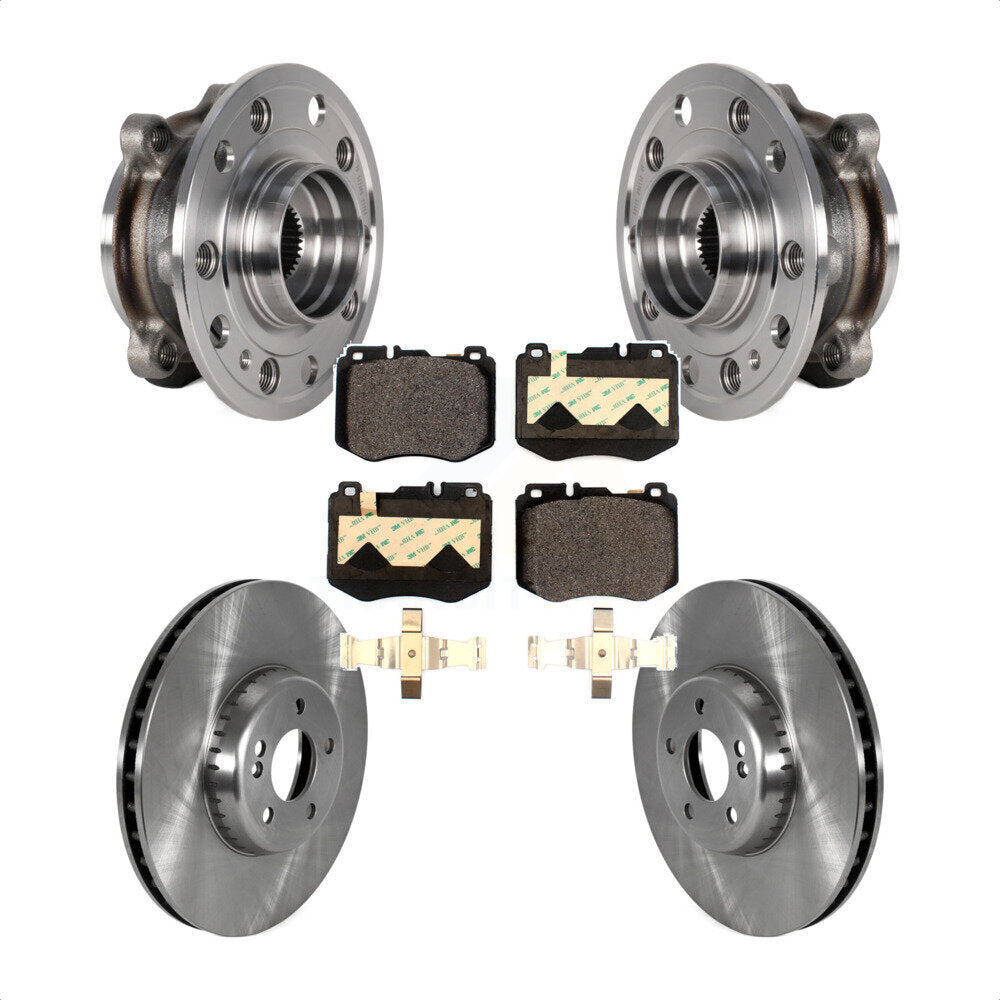 Hub Bearing Assembly Disc Brake Rotor Pads Front Kit For Mercedes-Benz C300 C400