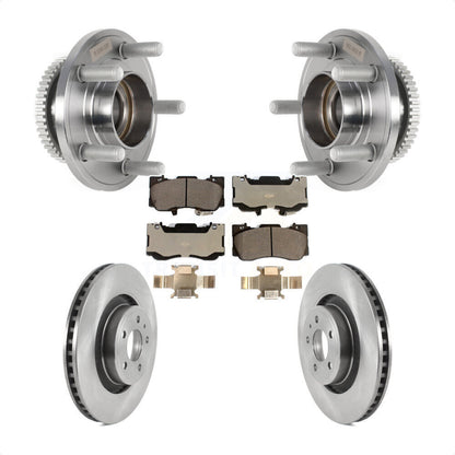 Hub Bearing Assembly Disc Brake Rotor And Ceramic Pad Front Kit For Ford Mustang