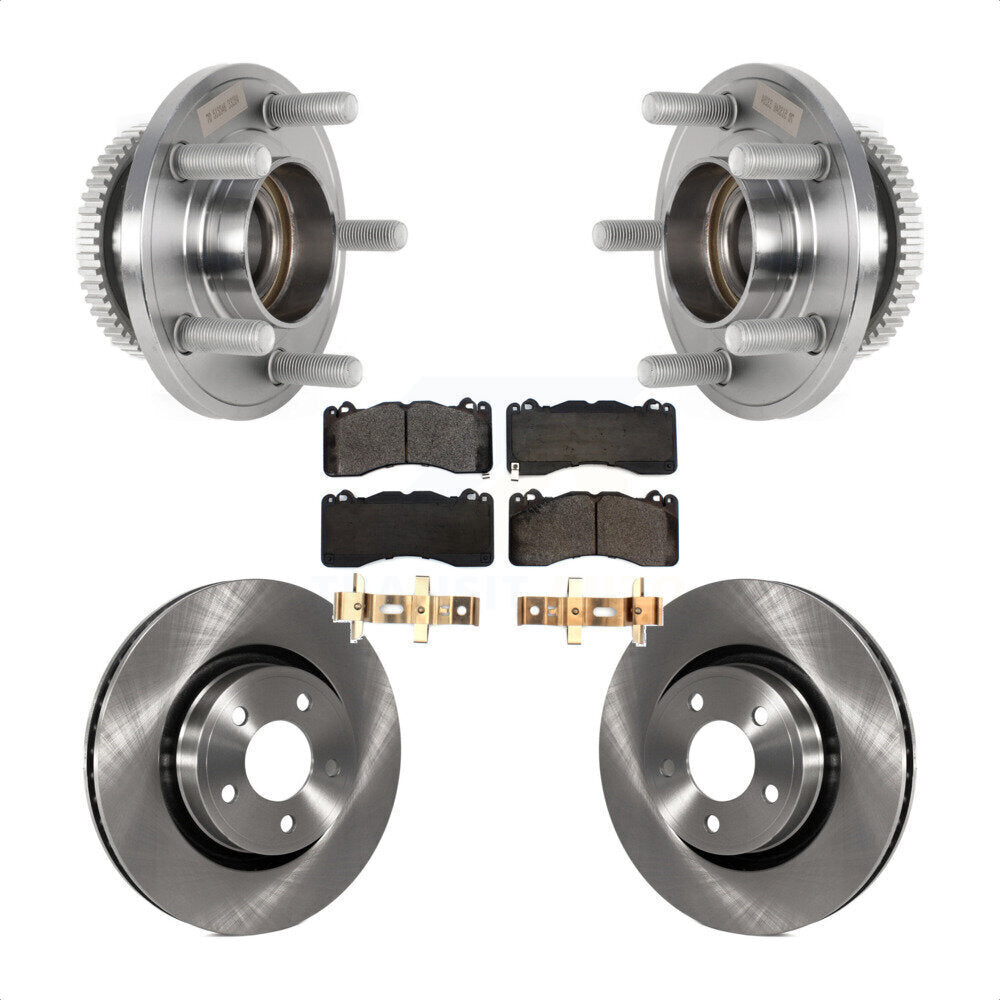 Hub Bearing Brake Rotor Pads Front Kit For 15 Ford Mustang V6 With Brembo Brakes