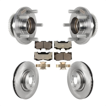 Hub Bearing Assembly Disc Brake Rotor And Ceramic Pad Front Kit For Ford Mustang
