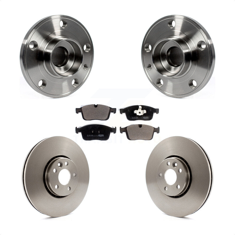 Hub Bearing Assembly Disc Brake Rotors And Ceramic Pads Front Kit For Volvo XC60