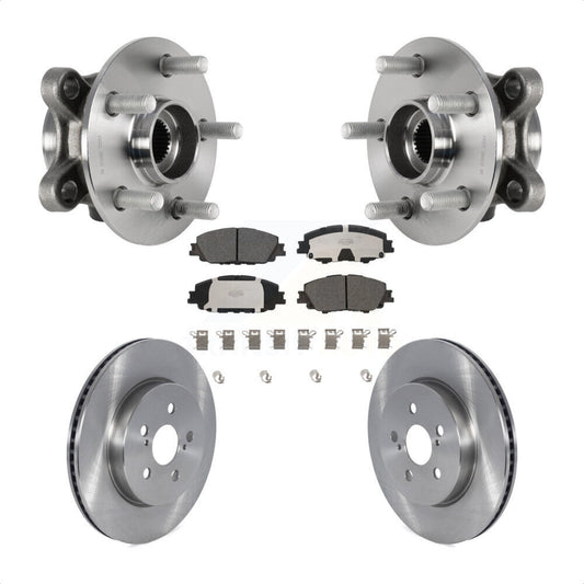 Hub Bearing Assembly Brake Rotor & Pads Front Kit For Toyota Corolla Prius Prime