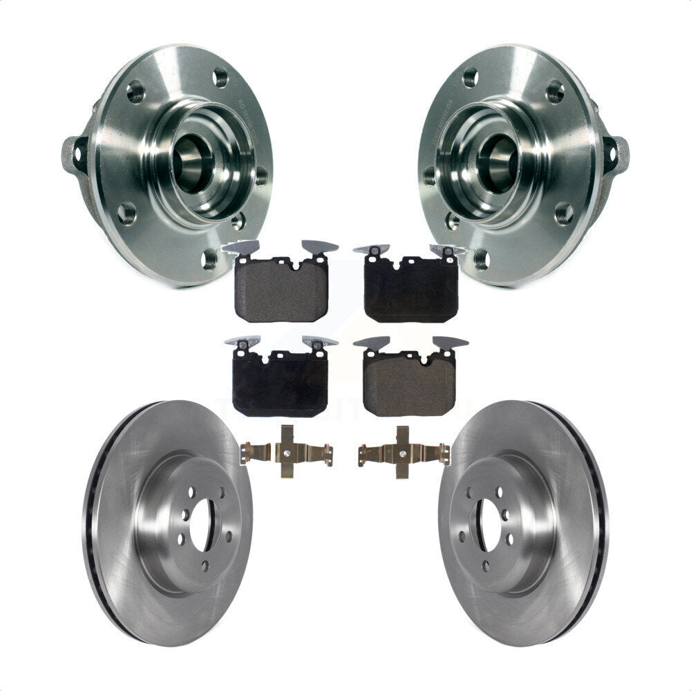 Hub Bearing Brake Rotor & Pad Front Kit For BMW 335i xDrive 435i Gran Coupe 340i