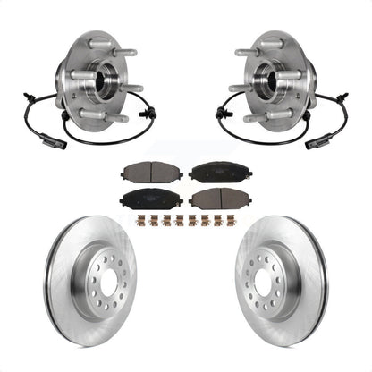Hub Bearing Brake Rotor & Pads Front Kit For Ram 1500 Without 22" Factory Wheels