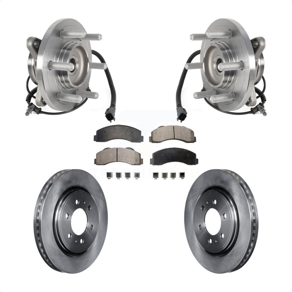 Hub Bearing Brake Rotor Pads Front Kit For Ford Expedition Lincoln Navigator 4WD