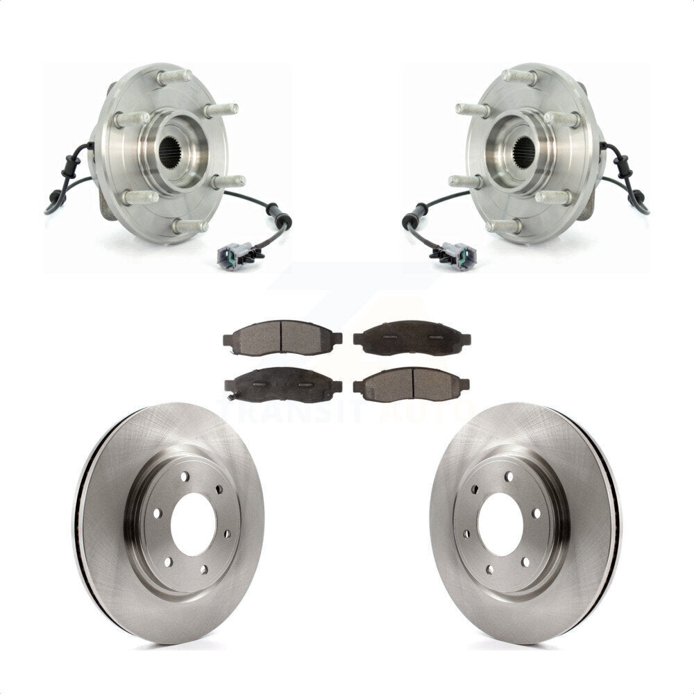 Hub Bearing Assembly Brake Rotor Pads Front Kit For 2007 Nissan TITAN From 04 07