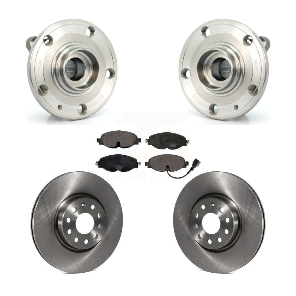 Hub Bearing Assembly Disc Brake Rotors And Pads Front Kit For Volkswagen Passat