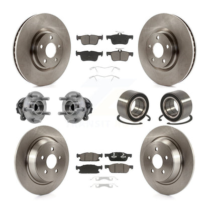 Hub Bearing Disc Brake Rotor & Pads Front Rear Kit (10Pc) For 2015 Ford Edge FWD