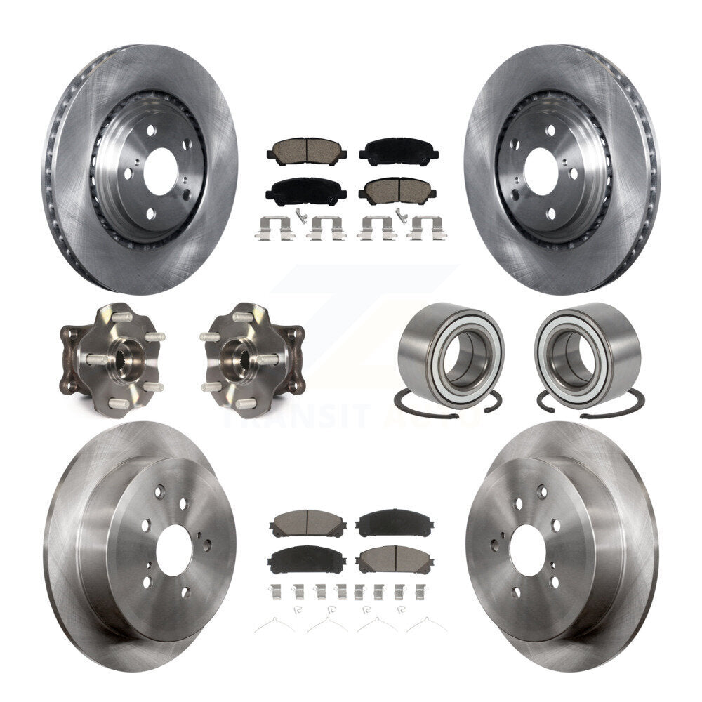Hub Bearing Disc Brake Rotor And Pad Front Rear Kit (10Pc) For Toyota Highlander