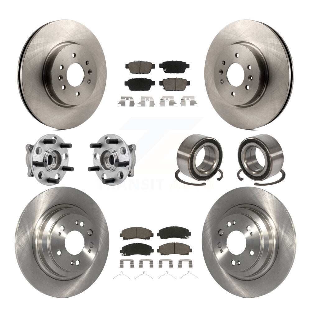 Hub Bearing Brake Rotor And Pad Front Rear Kit (10Pc) For 2009-2013 Acura TL AWD