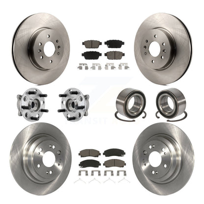 Hub Bearing Brake Rotor And Pad Front Rear Kit (10Pc) For 2009-2013 Acura TL AWD