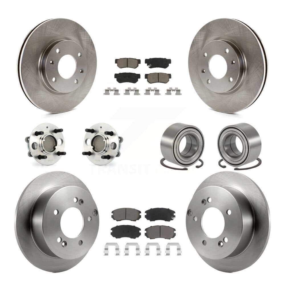Hub Bearing Brake Rotor Pad Front Rear Kit (10Pc) For 05 Kia Magentis From 10