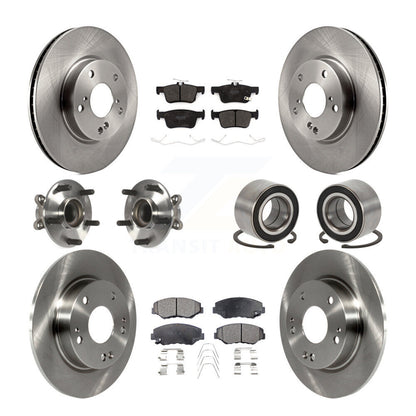 Wheel Hub Bearing Disc Brake Rotor And Pad Front Rear Kit (10Pc) For Honda Civic