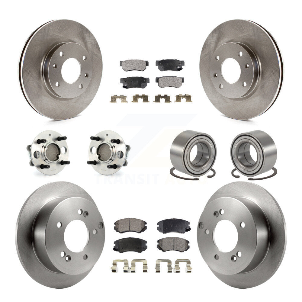 Hub Bearing Brake Rotor Pad Front Rear Kit (10Pc) For 05 Kia Magentis From 10