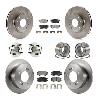 Hub Bearing Brake Rotor Pad Front Rear Kit (10Pc) For 05 Kia Magentis From 10