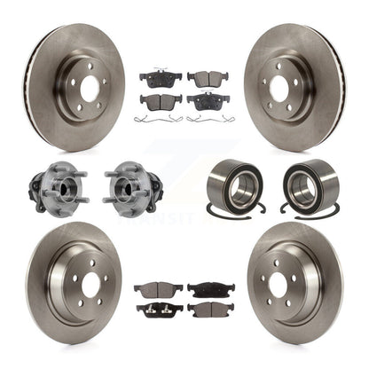 Hub Bearing Disc Brake Rotor & Pads Front Rear Kit (10Pc) For 2015 Ford Edge FWD