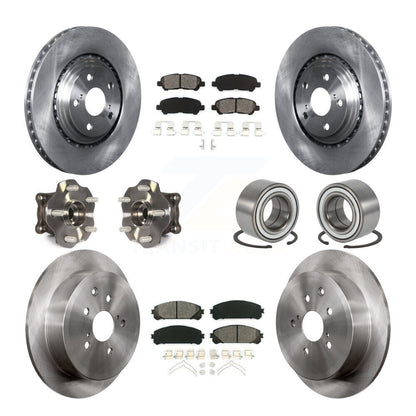 Hub Bearing Disc Brake Rotor And Pad Front Rear Kit (10Pc) For Toyota Highlander