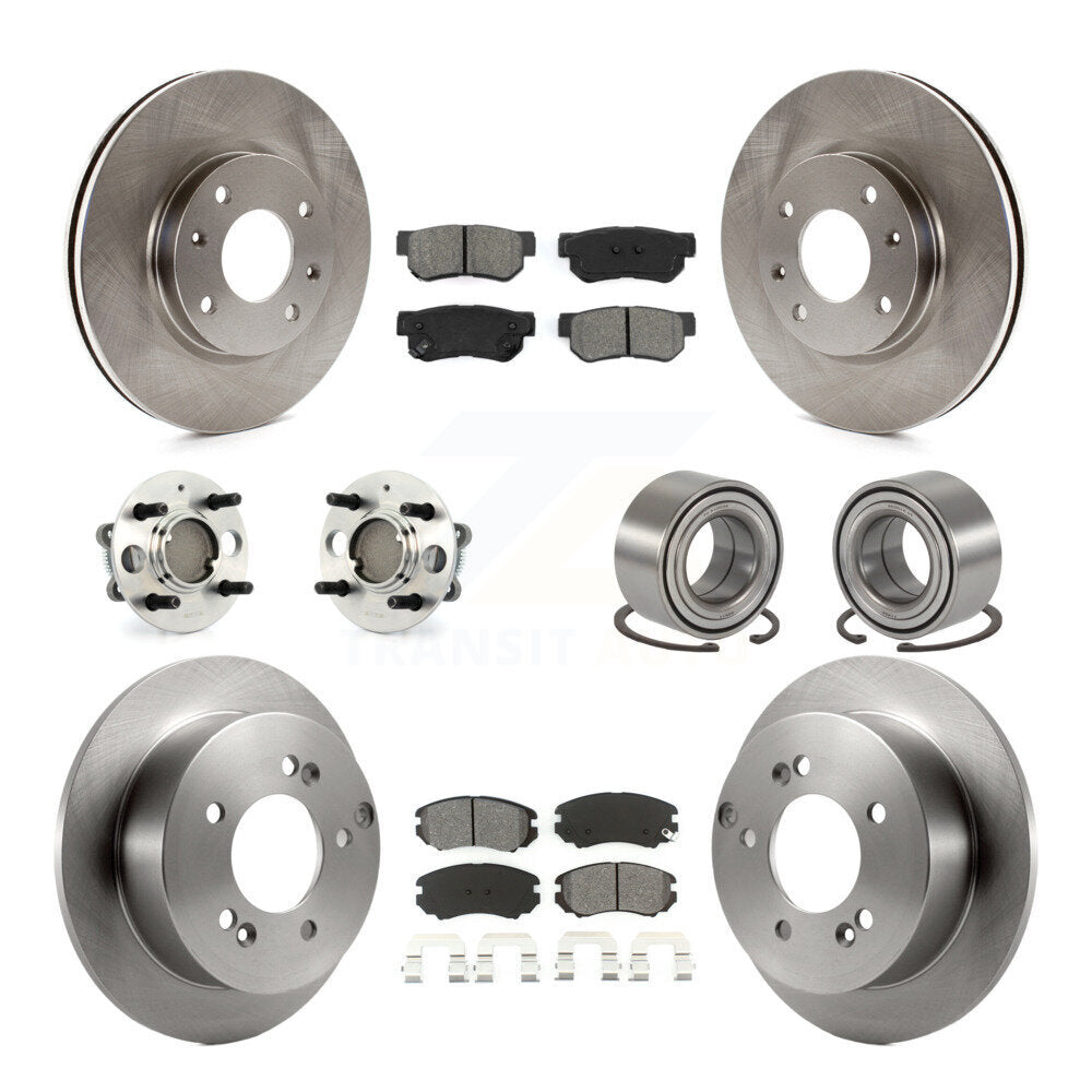 Hub Bearing Brake Rotor Pad Front Rear Kit (10Pc) For 05 Kia Magentis From 10