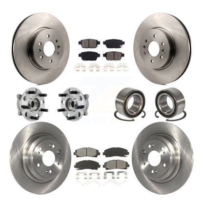 Hub Bearing Brake Rotor And Pad Front Rear Kit (10Pc) For 2009-2013 Acura TL AWD