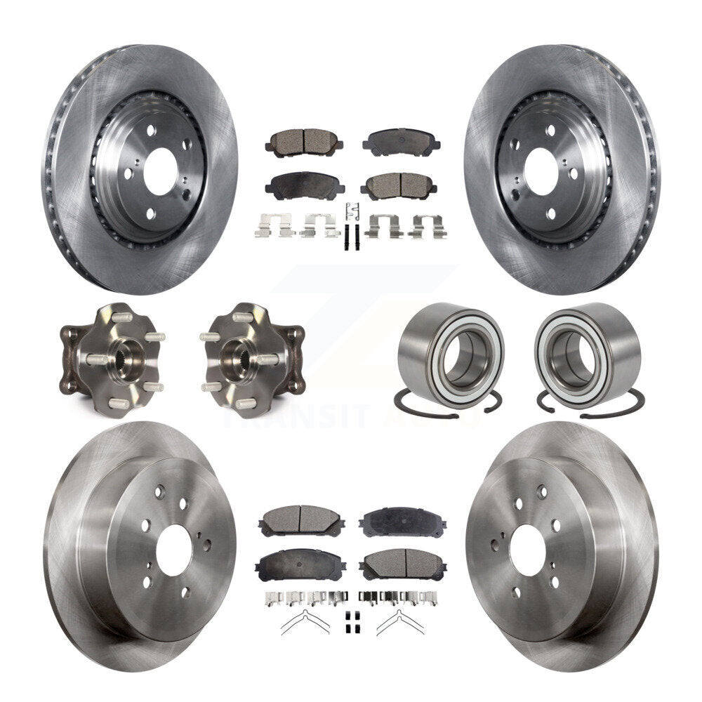 Hub Bearing Disc Brake Rotor And Pad Front Rear Kit (10Pc) For Toyota Highlander