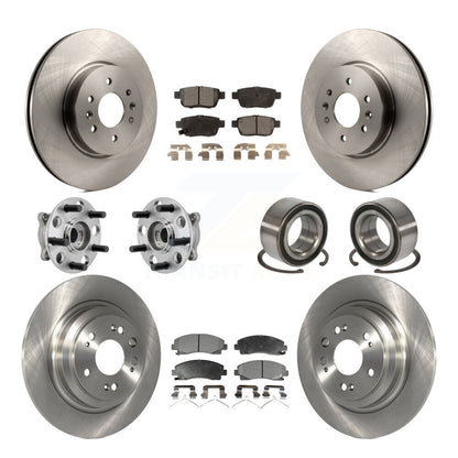 Hub Bearing Brake Rotor And Pad Front Rear Kit (10Pc) For 2009-2013 Acura TL AWD