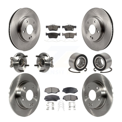 Wheel Hub Bearing Disc Brake Rotor And Pad Front Rear Kit (10Pc) For Honda Civic