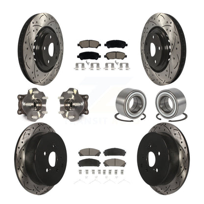 Hub Bearing Coated Brake Rotor & Pad Front Rear Kit (10Pc) For Toyota Highlander
