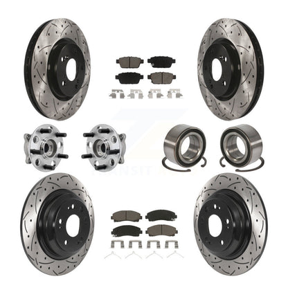 Hub Bearing Coated Brake Rotor Pads Front Rear Kit (10Pc) For 09-13 Acura TL AWD